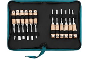 Monkey King Bar-12pcs Wood Carving Chisel Set- Sharp Woodworking Tools with Case Storage