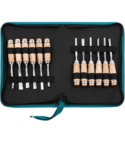 Kit De Sculpture Sur Bois Débutant Michihamono 9 Pièces - Gouges Et Ciseaux à Bois V U