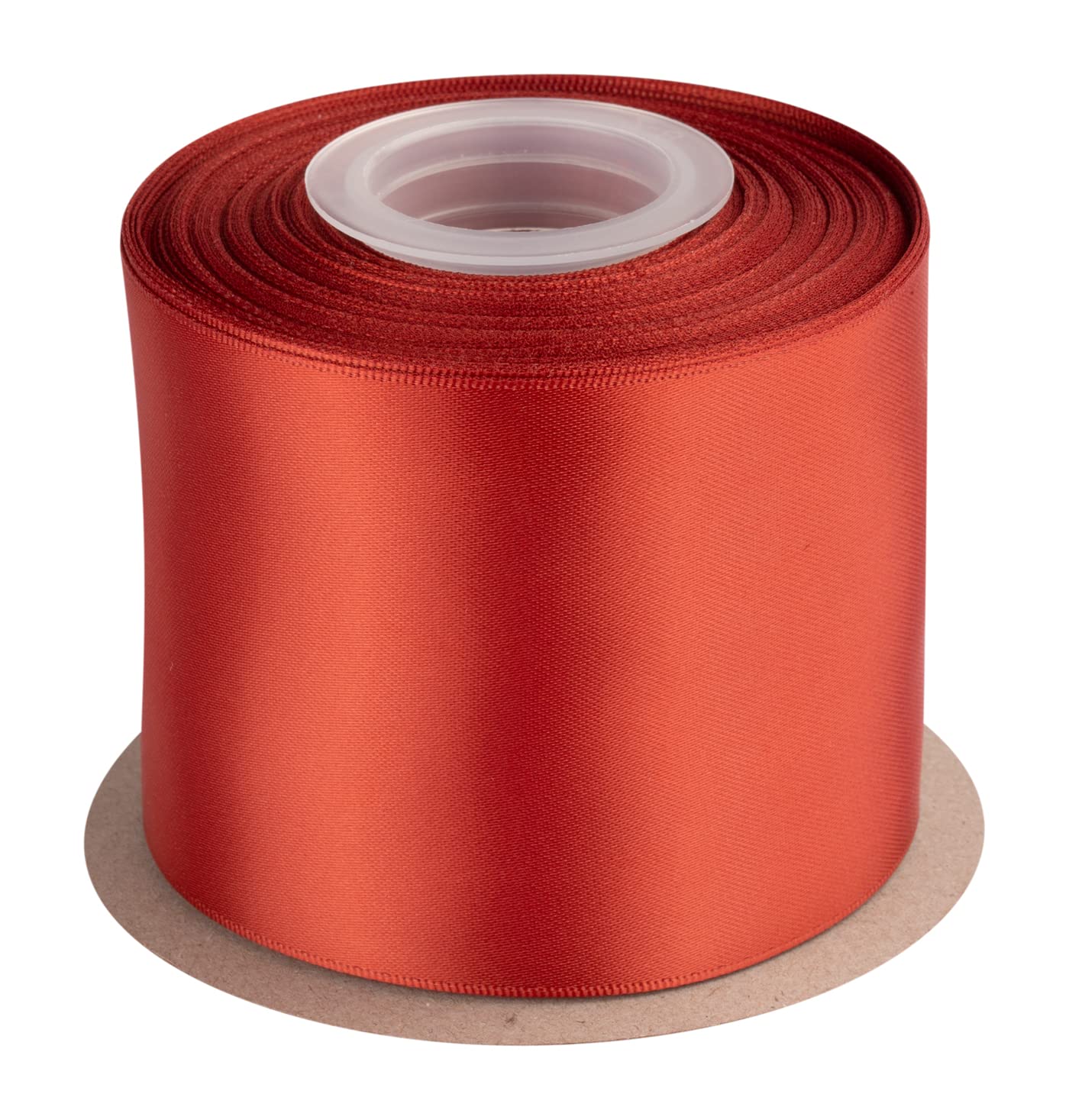 Double Faced Satin Ribbon, 75mm X 22M, Solid Polyester Craft Ribbon, Perfect for Gift Wrapping, Crafts, Wedding Party Ceremony Decoration, Floral Arrangement, Sewing (Rust)