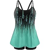 NIeyook Womens Plus Size Tankini Swimsuit Two Piece Bathing Suit Flowy Swim Tops with Boy Short 2025 Modest Swimwear