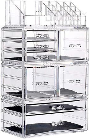 Amazon Nisorpa 4層 化粧品収納ボックス 透明アクリル 卓上収納 引き出し コスメ収納ボックス メイクケース 小物 化粧品入れ コスメ 収納 口紅収納 超大容量 櫛置き場 整理簡単 防塵 防水 アクリルケース レディース Nisorpa メイクブラシケース 通販