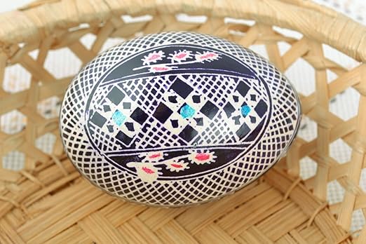 Amazon Com Blue And White Handmade Easter Egg Painted With Wax