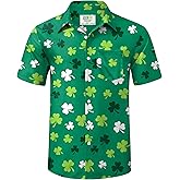 Arvilhill Men's St Patricks Day Printed Button Up Shirt
