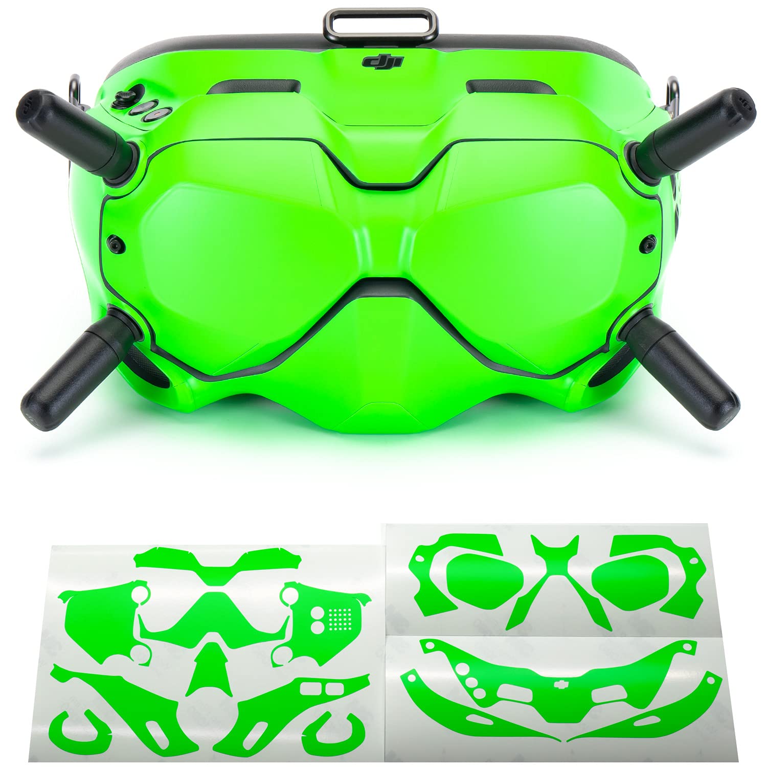 WRAPGRADE Skin Compatible with DJI FPV | Goggles V2 (NEON GREEN)