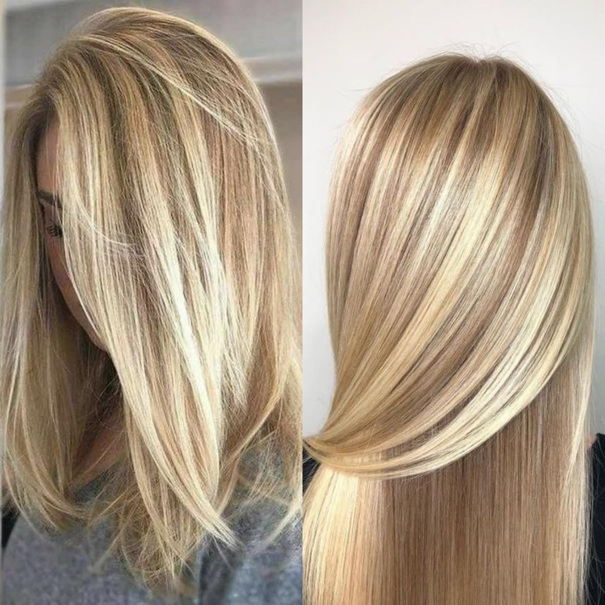 Photo 1 of QDBOWIN QUEEN HAIR 16" Wear Go Glueless Highlight Brown Lace Front Wig Natural Straight Glueless Ombre Brown Mixed Blonde 5x6 Synthetic Wigs False Hair