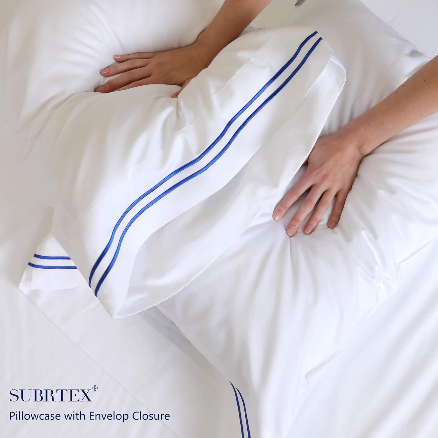 subrtex Duvet Cover Set Bedding Sets 40% Tencel 60% Cotton 3-Piece Duvet Covers Breathable with Button Closure Full/Queen 2 Pillowcase Ultra Soft Lightweight for Hotel, Room (Full/Queen,White): Home & Kitchen