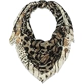 AllSaints Women's Trio Taupe Brown Large Square Scarf, 100% Modal Accessory, Lightweight Fabric