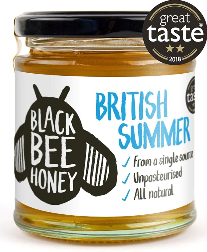 Black Bee Honey British Summer Honey 100 Pure and Natural, Single