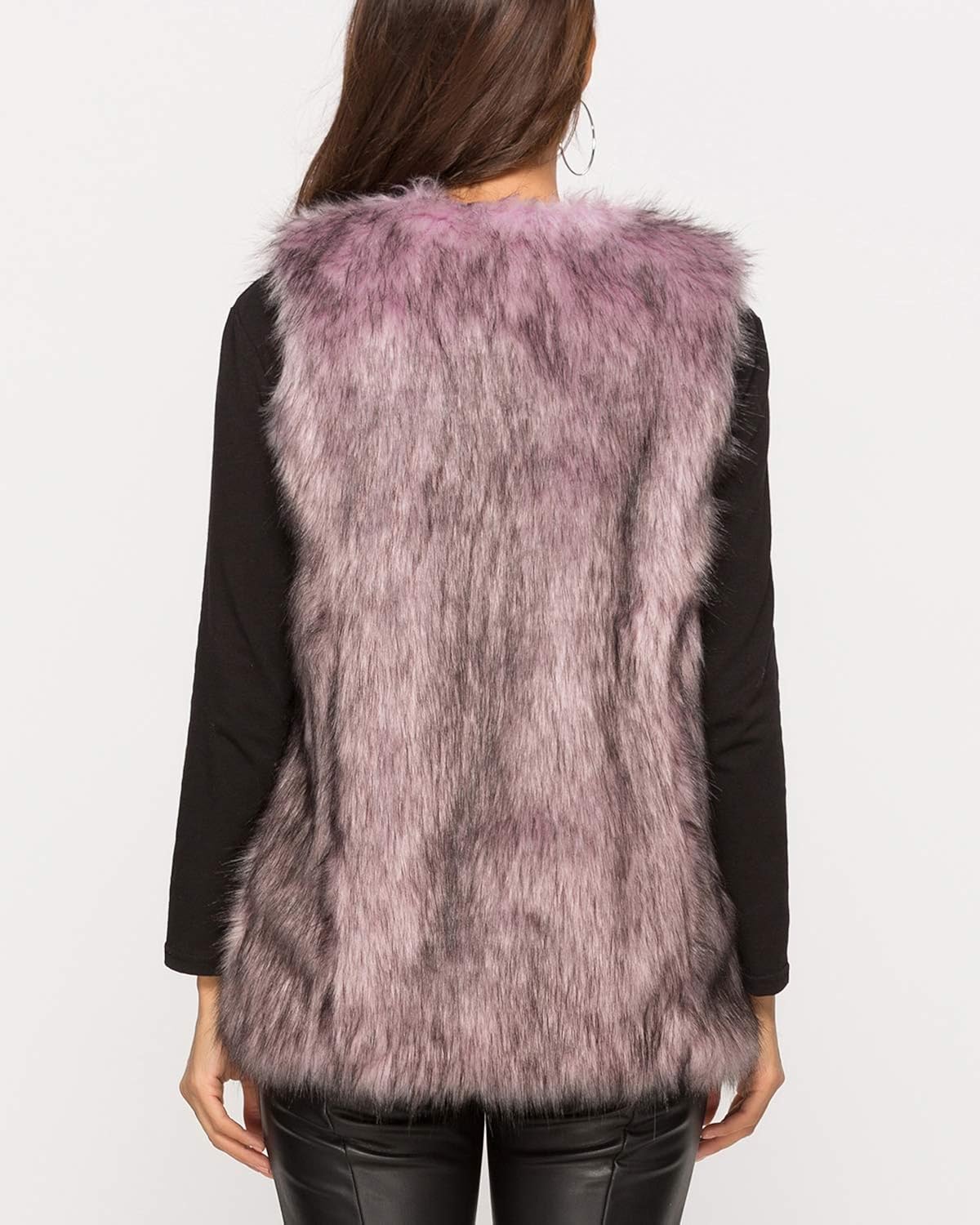 Escalier Women's Faux Fur Vest Waistcoat Sleeveless Jacket at  Women's Coats Shop
