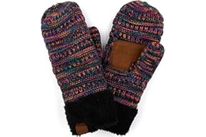 Funky Junque Mittens for Women - Fleece Lined Womens Winter Gloves, Fuzzy Warm Mittens, Cold Weather Fashion Accessories