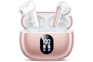 ZZU Wireless Earbuds, Bluetooth Ear Buds with Big Bass Stereo Sound, 48 Hours Playtime, Lightweight in-Ear Fit Earphones, IPX7, Hands-Free Calls with AI for iPhone, Android, Pad, Sports, Workout