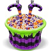 Large Halloween Inflatable Witch Cauldron Cooler Halloween Party Decoration,200+ Cans Super Capacity Drink Cooler 2-in-1 Inflatable Halloween Decorations& Bar for Indoor Outdoor Garden Lawn Yard