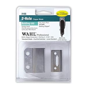 Wahl Professional Balding 6X0 Clipper Blade 2105 - Fits the 5 Star Series Balding Clipper - Includes Oil, Screws, and Instructions