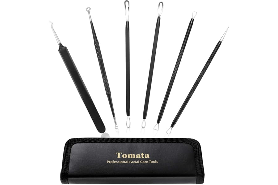 Blackhead Remover Pimple Popper Tool Kit – (6 Piece Kit) – Professional Stainless Pimples Comedone Extractor Removal Tool