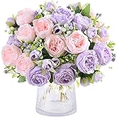 ASTRYAS Peonies Artificial Flowers 3Pcs Peony Purple Fake Silk Peonies Flowers for Decoration Faxus Flowers for Table Centerpieces Wedding Bouquet Party Home Decoration Indoor- Pink Purple