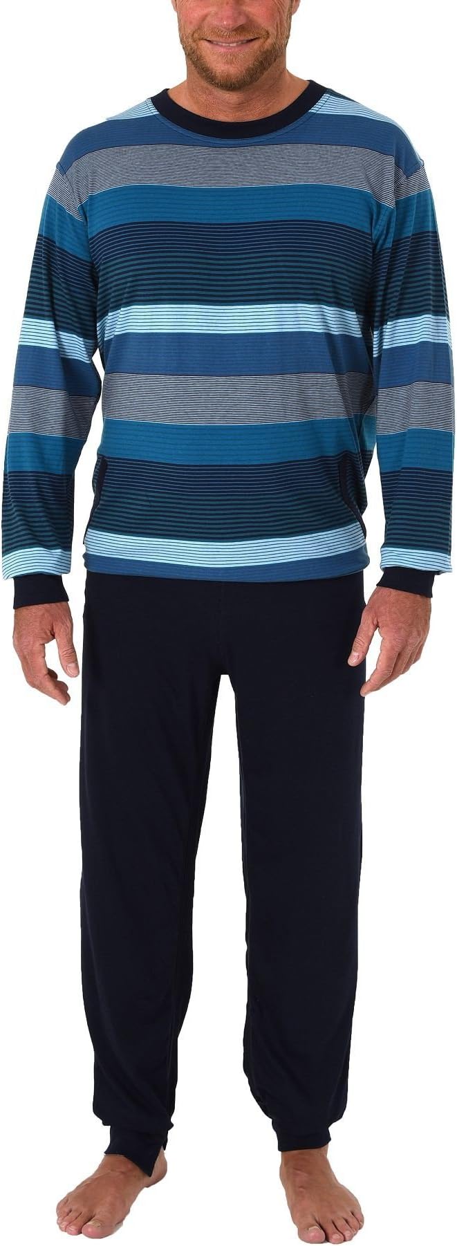 Normann CareMen's Long-Sleeve Alzheimer's Clothing Jumpsuit Overall Onesie with Zipper at Back and Leg