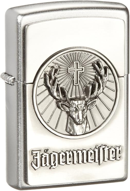 Zippo lighter, Jagermeister Jägermeister, 3D Emblem, Chrome, NEW, MIB