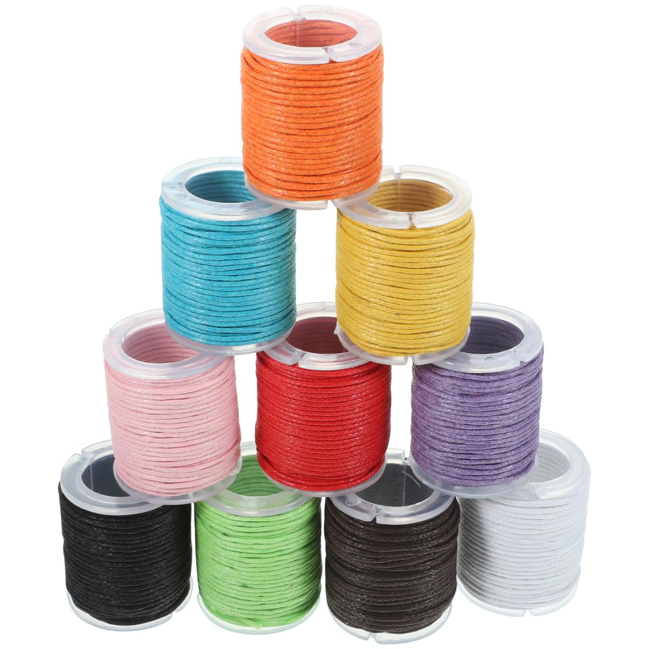 Rosenice Waxed Cotton Cord 10 Rolls (100m Total) | 1mm Diameter Wax String for Jewellery Making | Mixed Colours Durable Beading Thread for DIY Bracelet Necklace Crafting Macrame