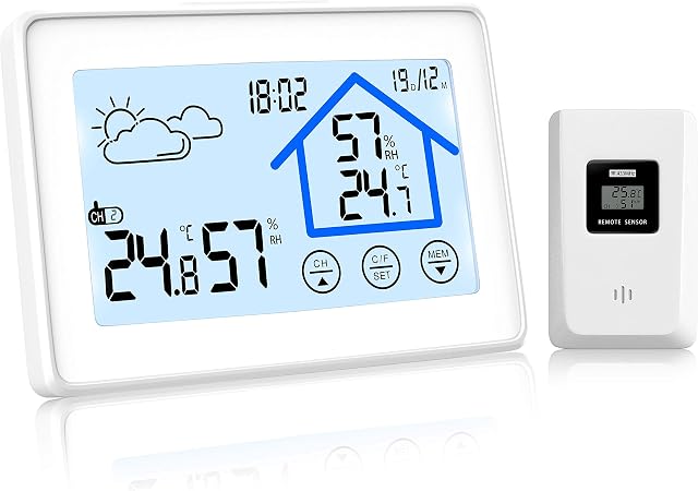 Beautlife Wetterstation Funk Mit Aussensensor Hygrometer Digital
