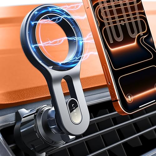 LISEN Mag Safedock Car Holder for iPhone17 Pro Max [Easily Install] Magsafe Car Mount Magsafe Phone Holder [Super Stable] Fit for iPhone 17 16 15 14 13 12 Pro/Max/Plus/Mini & MagSafe Case