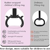 Grapelet Gymnastics Rings Set Adjustable Straps 330 lbs Home Exercise Black Pink view 4