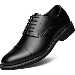 MEPHALUS Men's Dress Shoes Classic Cap-Toe Oxfords Lace-Up Derby | Formal Business,Tuxedo Suit,Fashion,Men Leather Shoes,Comf