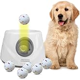 ZAPELL Automatic Dog Ball Launcher, 6 ETPU Balls, 20-45ft Distance | USB rechargeable interactive fetch toy with adjustable 20-45ft launch distance for indoor outdoor play, training and exercise