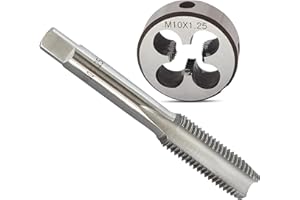 Ylongan M10x1.25 Tap and Die Set, Metric Right Hand M10 x 1.25mm High-Speed Steel Threading Tool Suitable for Various Metals