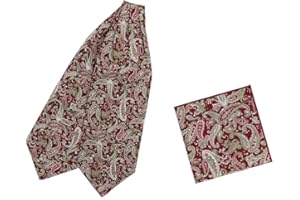 Dan Smith 100% Pure Cotton Long-Self Neckerchief For Party Red Long-Self Ascot Tie Cravat Pocket-Square Set 135-Cm-Long Tall C.C.AQ.F.020 Burgundy,Orange,Deep Sky Blue,Flavescent Pattern