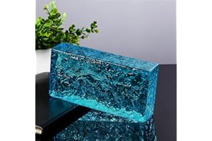 Yutianli Blue Transparent Ice Crystal Patterned Glass Blocks Wall Decor Solid Rectangular Glass Bricks Used as Partition Walls Accent Wall