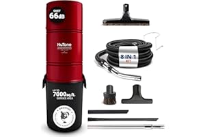 Drainvac Broan-nutone 650 Air watts Residential Central Vacuum System with Standard Toolset Accessories for Cleaning Floors, Carpet, or Any Surfaces - Anti-Vibration, Powerful Suction
