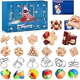 Advent Calendar 2025, Brain Teaser Puzzles Present Box for Kids and Adults, 24 Days Countdown Calendars for Boys Girls, Christmas Advent Calendar with Scratch Card