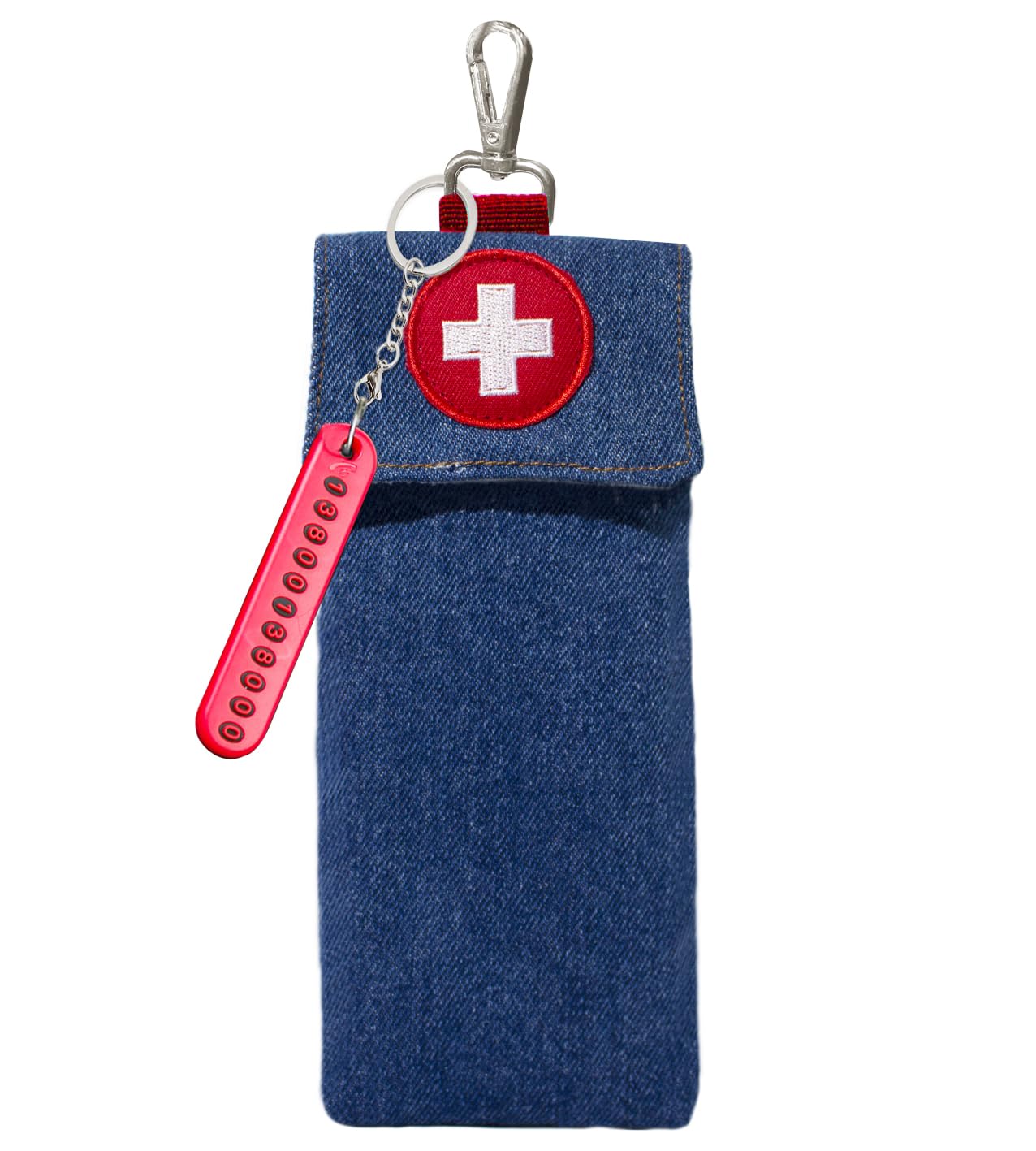 Epipen Medical Carrying Case, Shock Absorbing Travel Medication Organizer, Emergency Medical Bag for 2 EpiPens, Asthma Inhaler, Auvi-Q, Allergy Supplies (Blue)