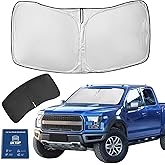 UKTOP for Ford F150 F-150 F250 F350 F450 2015-2020 Sunshade Sun Shade Windshield Cover - 4 Layers Front Window Shade 240T Retractable Custom Sun Visor Blocks UV Rays Truck Accessories