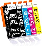 SavFinto Compatible Ink Cartridges for Canon PGI-580XXL CLI-581XXL 5 Pack