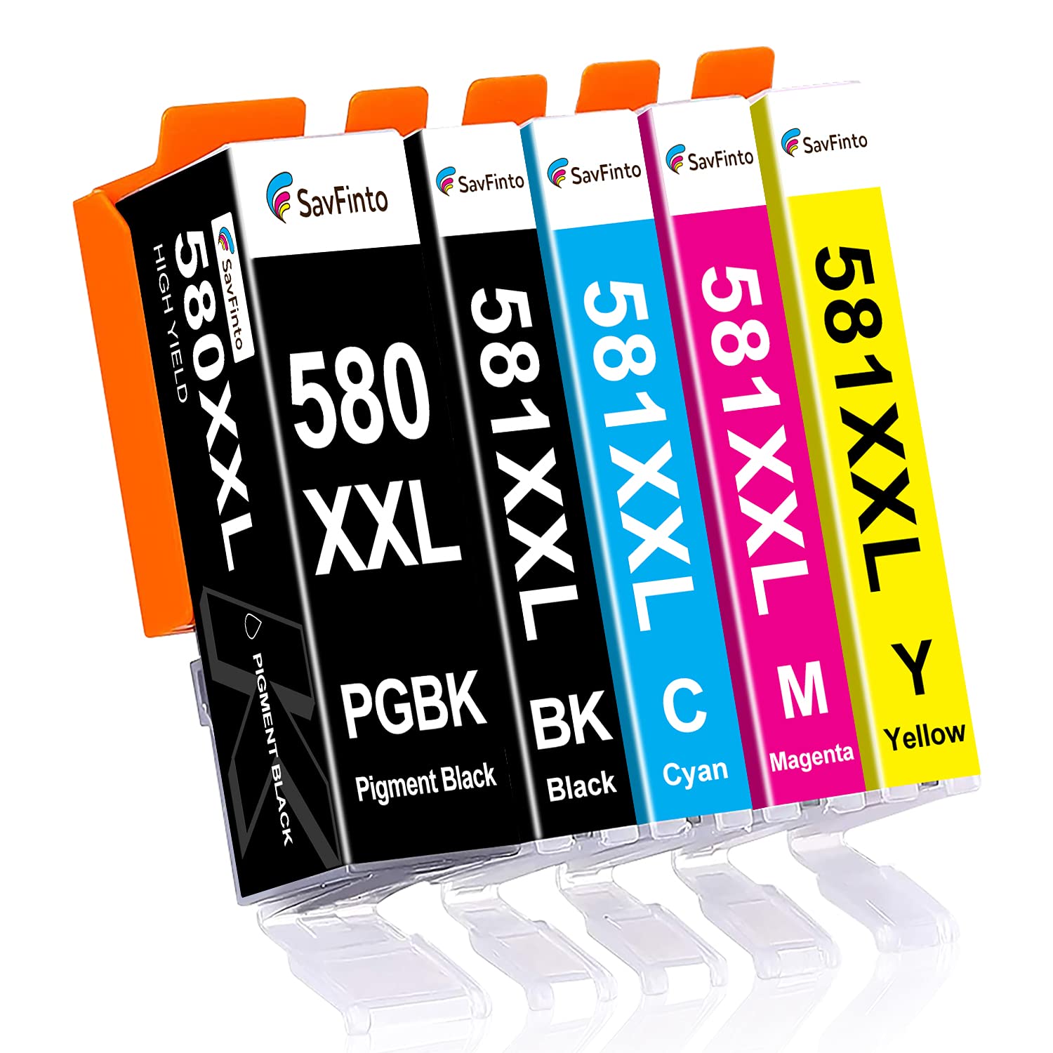 SavFinto Compatible Ink Cartridges Replacement for Canon PGI-580XXL CLI-581XXL for Canon Pixma TR8550 TS705 TR7550 TS6150 TS6151 TS6250 TS9550 TS6350 TS9551C (5 Pack) — image 1