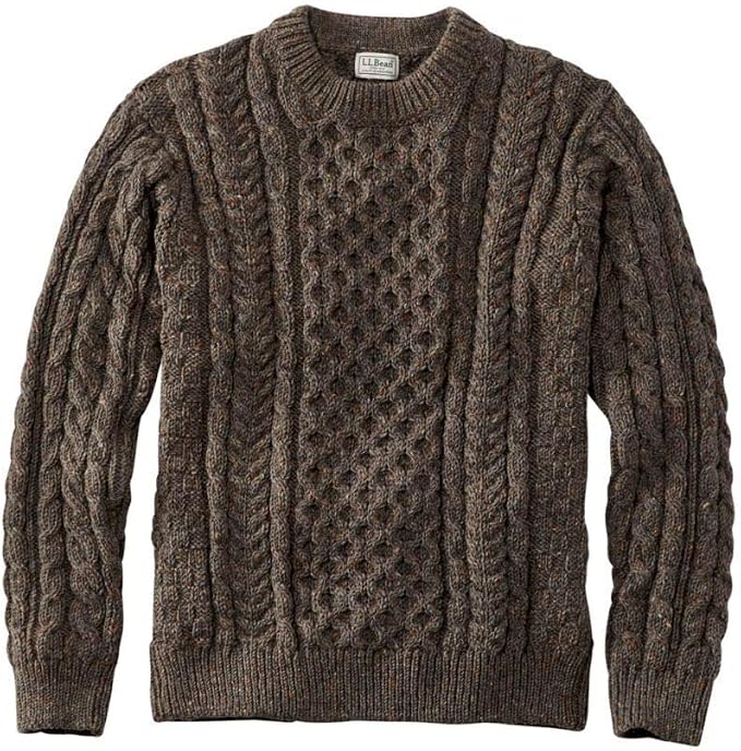 Amazon L L Bean エルエルビーン メンズ アイリッシュ フィッシャーマンズ セーター クルーネック 米国フィット レギュラー Sサイズ グリーン 0ffr5002 セーター 通販