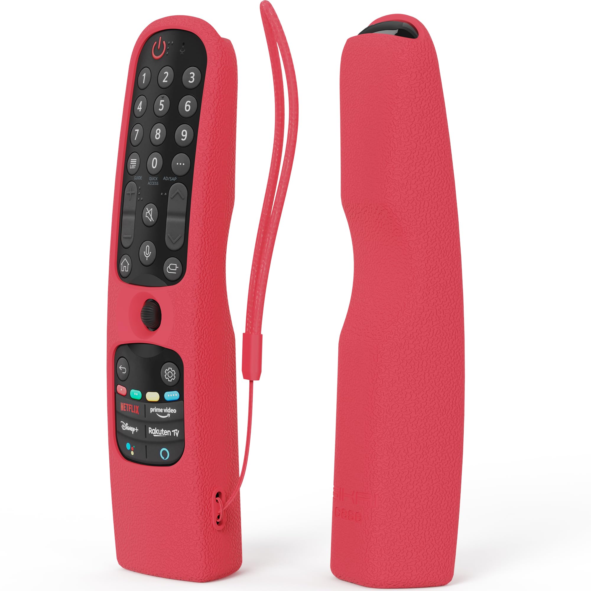Silicone Remote Control Protective Case Compatible with LG AN-MR24GA/MR23GA/MR22GN/MR21GN, Magic Remote Cover for OLED QLED LG Smart TV 2022/2023/2024, Anti Scratch With Remote Loop(Red)