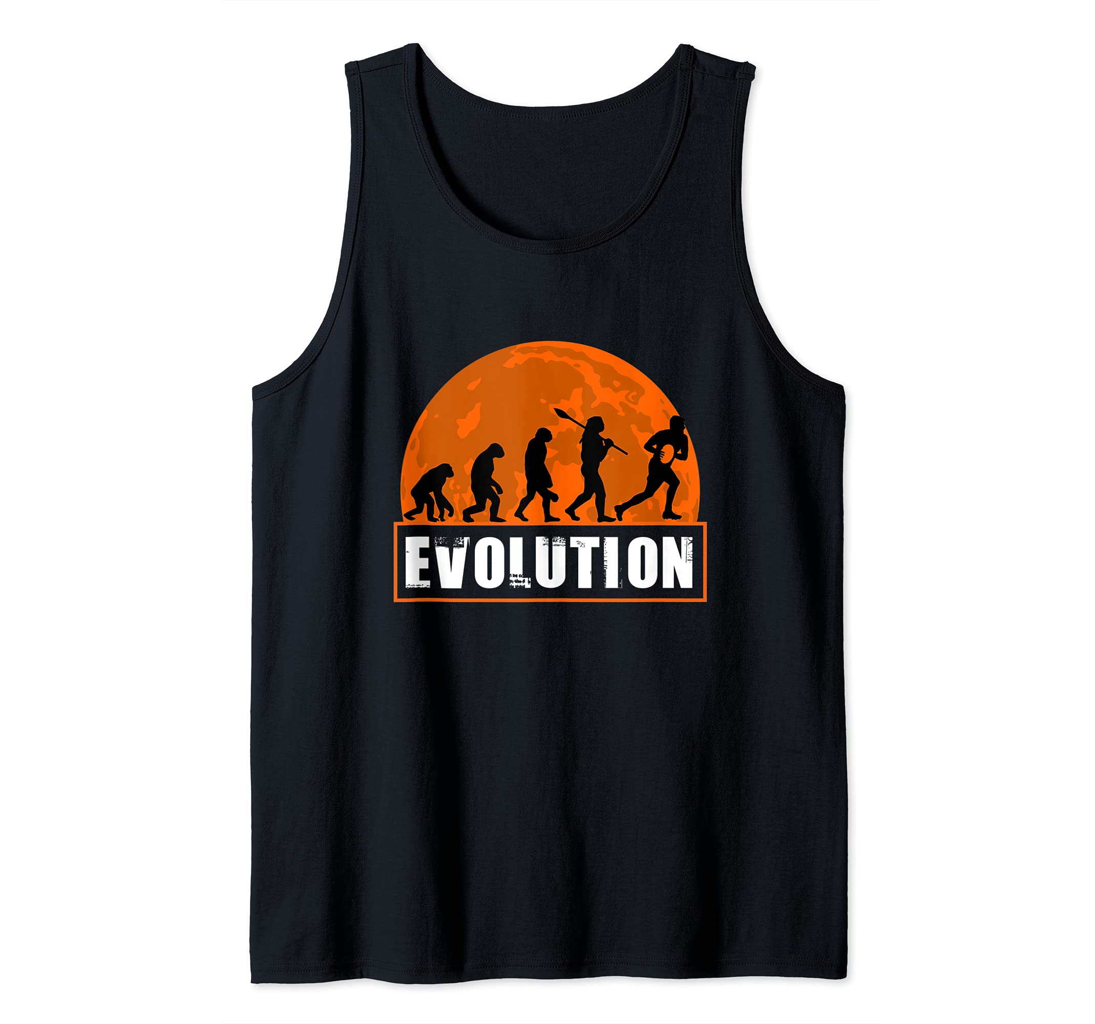 Rugby Player, Funny Rugby Human Evolution Tank Top