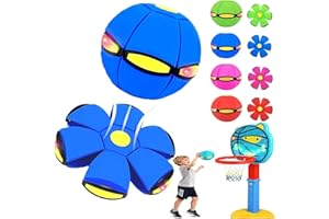 MOVVIYE Magic Ball Toy, Magic Metaball, Children Bouncing Ball, Parent-Child Interaction, Dual Form Freely Switchable Magic Metaball Flying Saucer with 6 Light