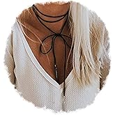 Doubnine Boho Feather Choker Wrap Necklace 2pcs Versatility Vegan Suede Y Lariat Gothic Black Brown Bronze Accessories for Women