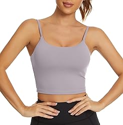 Tandisk Women Sports Bra Longline Crop Tank Top