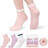 WkrCyncharis Fuzzy Socks with Grips for Women, Warm Plush Slipper Soft Socks for Winter Indoor Comfort, Cozy Gift