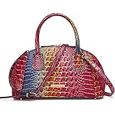 Crocodile Top-Handle Purse for Women,Trendy Vegan Leather Crossbody Bag, Large-Capacity Shoulder Tote for Daily Use