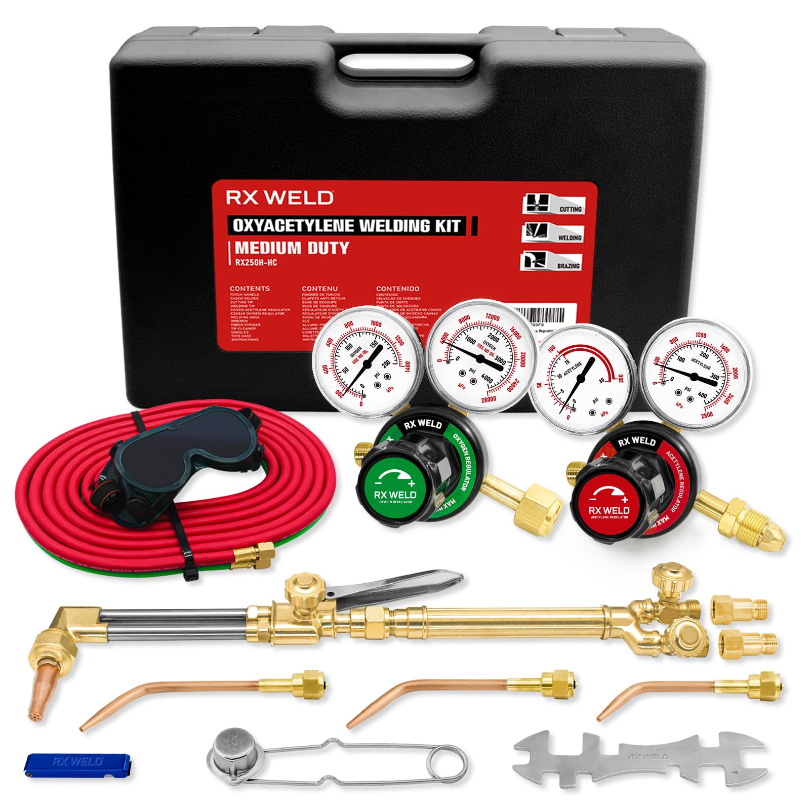 Mua RX WELD Oxygen Acetylene Torch Kit, Gas Cutting Welding Kit Portable Oxy Brazing Welder Tool