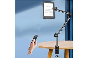 Kindle Holder with Remote Page Turner, Tablet Stand for Reading in Bed, Hands Free Kindle Accessories, Gifts for Readers