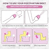 PLUSQMED Peri Bottle 350ml Portable Bidet Pink with Internal Nozzle view 3