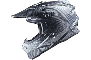1Storm Adult Motocross Helmet BMX MX ATV Dirt Bike Four Wheeler Quad Motorcycle Full Face Helmet Racing Style: HF801 Carbon Fiber Black