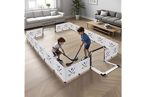 AIRVOWS Knee Hockey Set, Full Court Mini Hockey Sets -106x96 in, Easy to Assemble and Disassemble, Very Durable and Reusable, Intense Confrontation, Stable and Firm