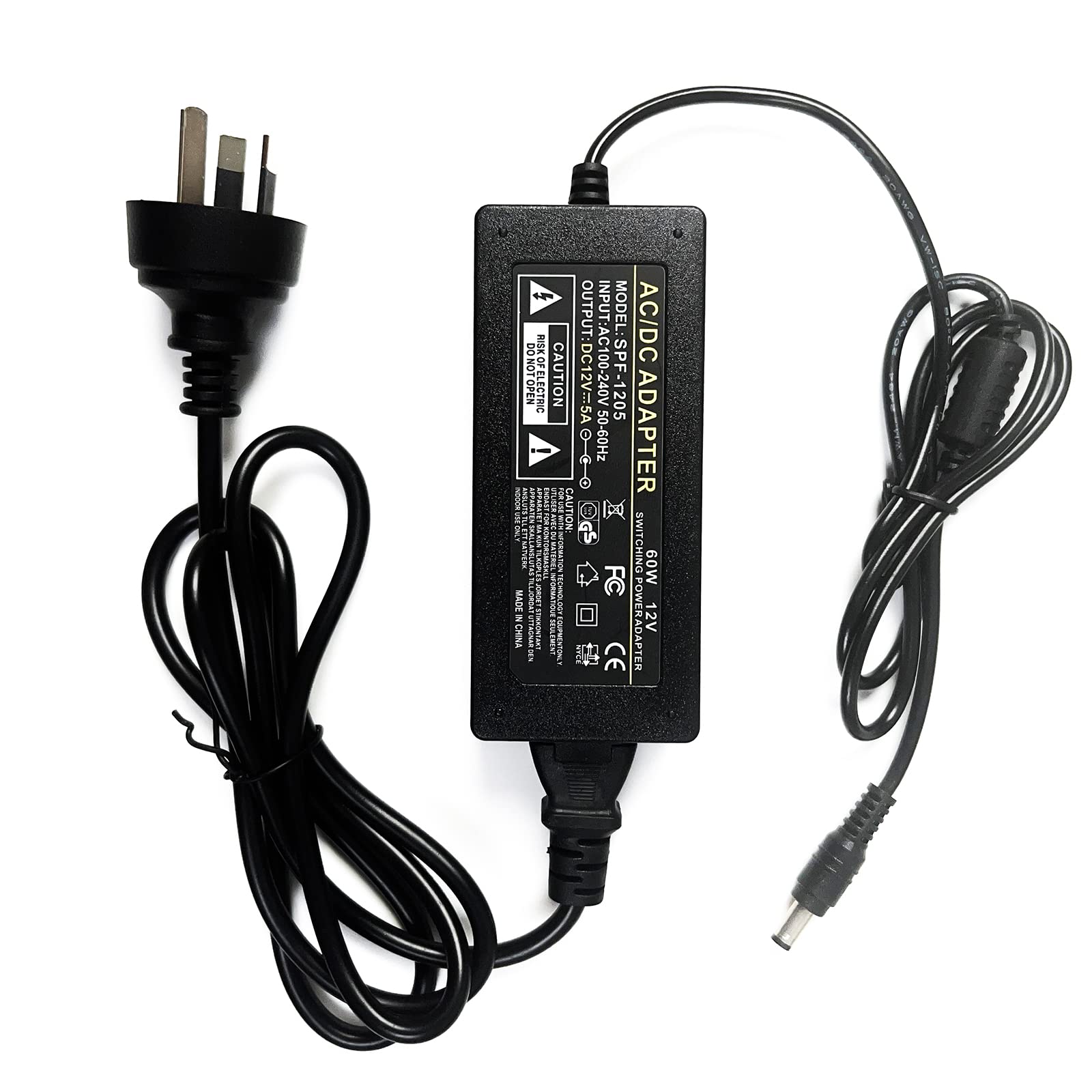 Photo 1 of Neon Power Supply DC Power Adapter, 12V 5A 60W with UL Certified LED Power Adapter Transformer for Neon Signs Led House Numbers Light Power Supply with US Standard Plug